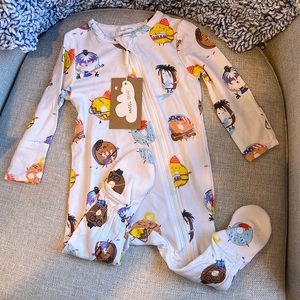 Angel Dear Footie Onesie 80s Donuts 3-6month NWT